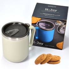 Durable stainless steel coffee mug with a heat-proof lid