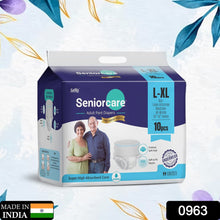 Senior care adult diapers, L-XL size, pack of 10