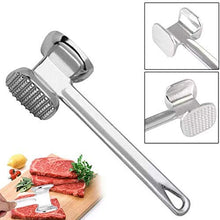 Durable steak mallet for tenderizing beef with two-sided aluminum design