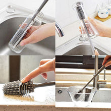 Bottle cleaning brush with durable bristles.