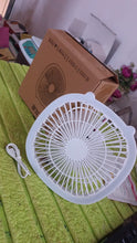 USB PORTABLE MINI DESK FAN WITH LIGHT & COLOR BOX (1 PC / Mix Color)