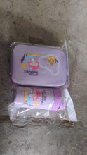 Plastic Lunch Box Leak Proof 2 Compartment with Bottle and Fork (1 Set / Mix Color)